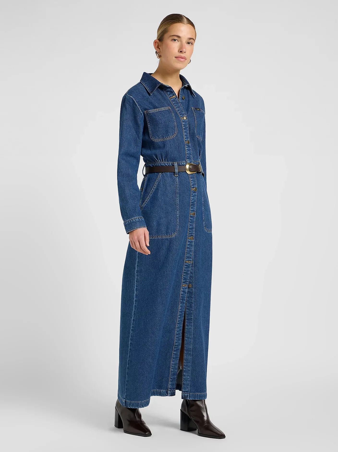 Maxi Denim Utility Dress - Denim