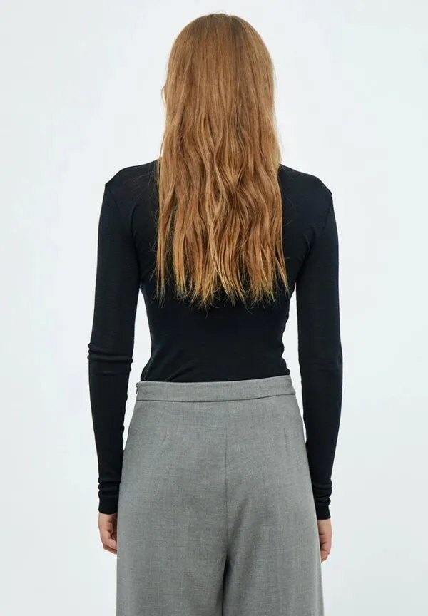 MSCally Roll Neck Long Sleeve Top - Zwart