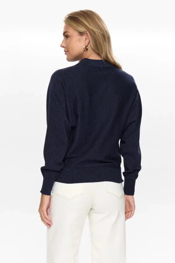 NUDAJANA L/S POLO - Donkerblauw
