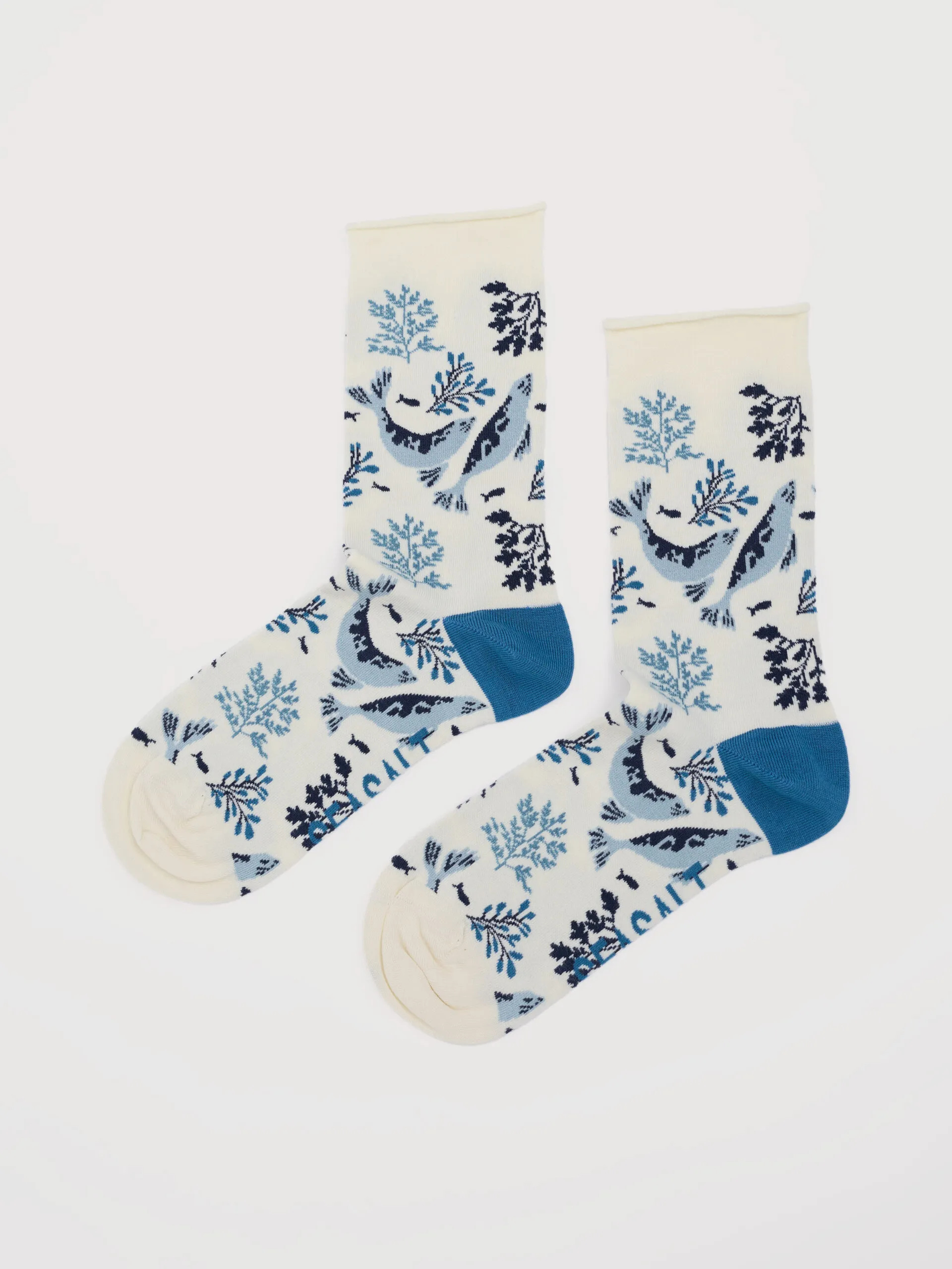 Women's Bamboo Arty Socks - Harbour Seals Chalk