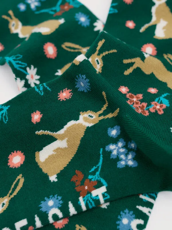 Women's Bamboo Arty Socks - Hares Leap Dark Wreckage