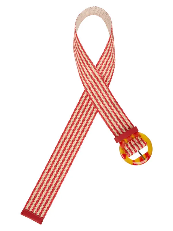 Striped Belt - Ruby Red