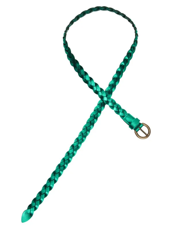 Glitter Braid Belt - Grass Green