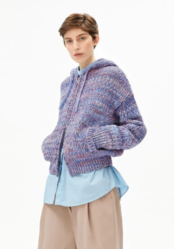 UN-WASTED HOODED KNIT JACKET - Multi color