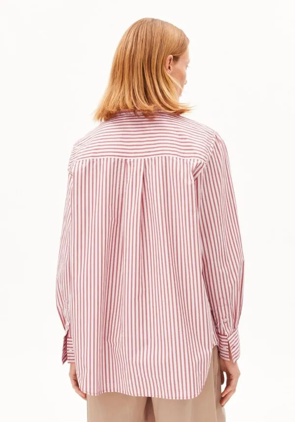 STRIPE LOOSE SHIRT BLOUSE - Rood