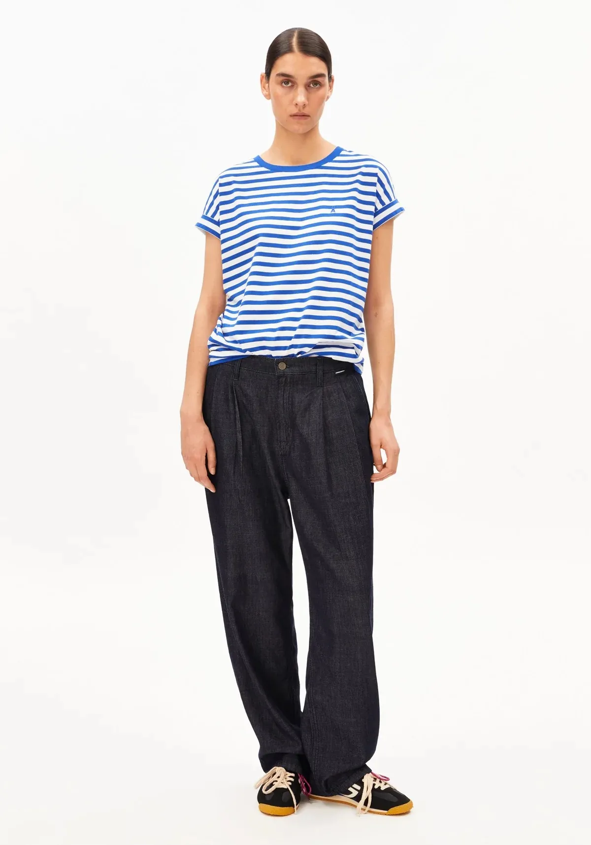 IDAARA STRIPES T-SHIRT - Blauw - Afbeelding 5