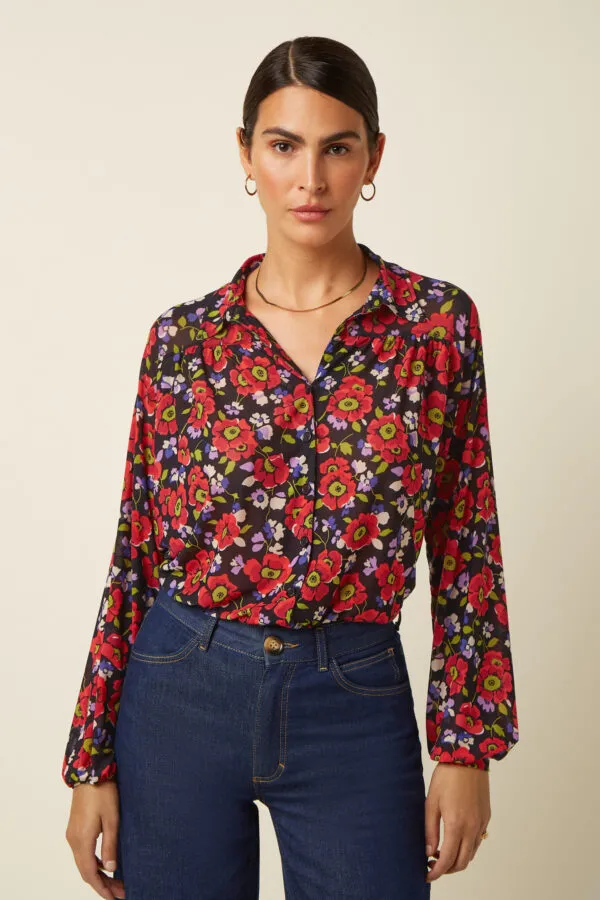 Leila Blouse Baia - Zwart