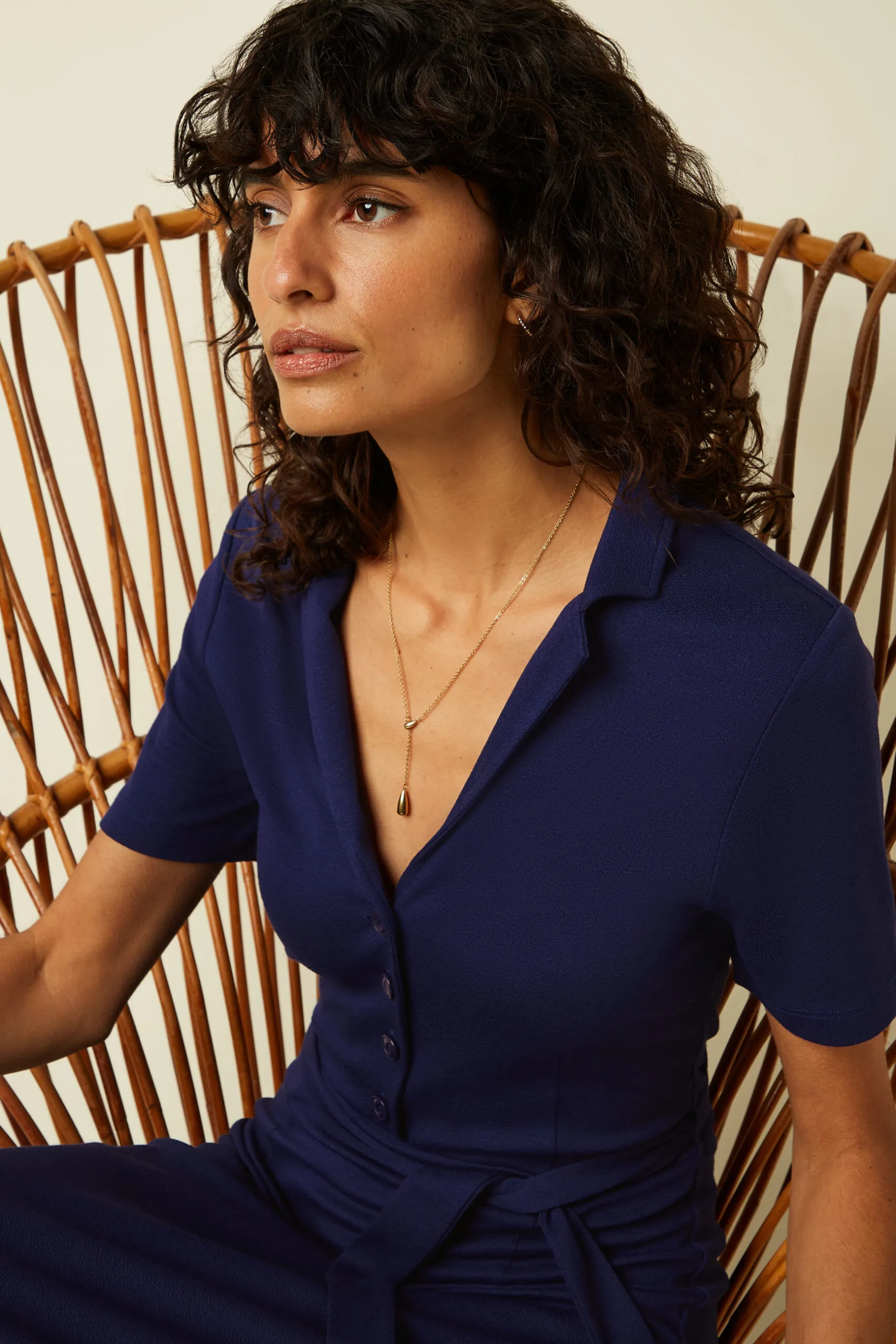 Lola Dress Milano Crepe - Beacon Blue - Afbeelding 4
