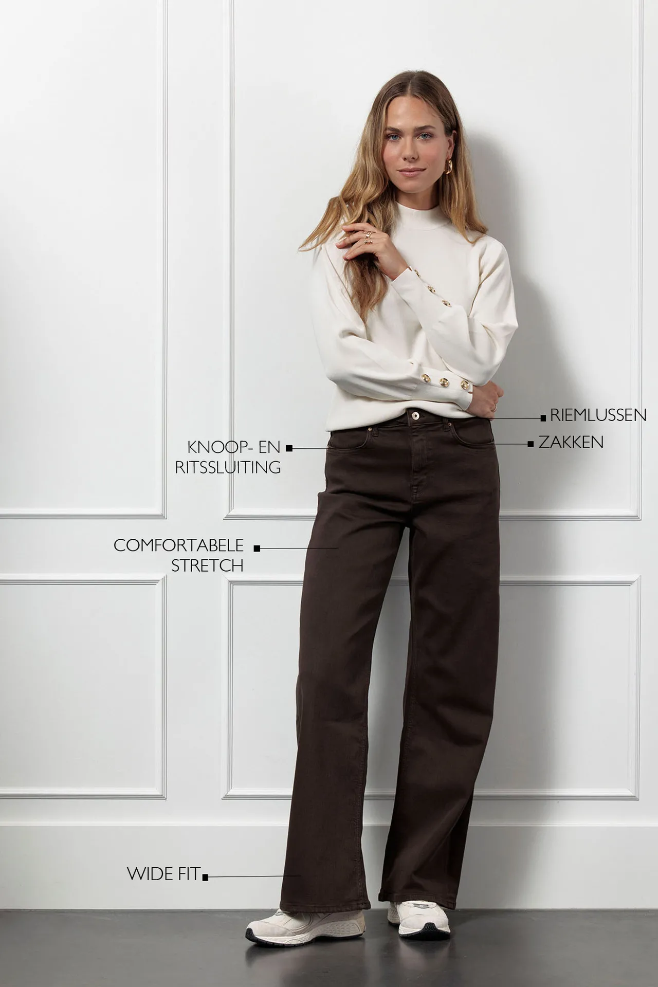 Lexie col denim trousers - Espresso - Afbeelding 3