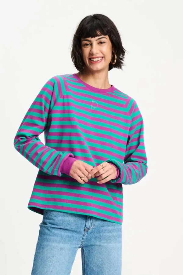 LONGSLEEVE - Striped Purple Green - Multi color