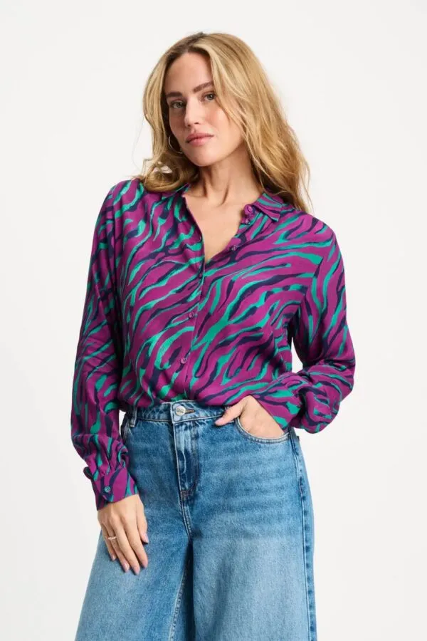 BLOUSE - Mila Animal Purple - Multi color