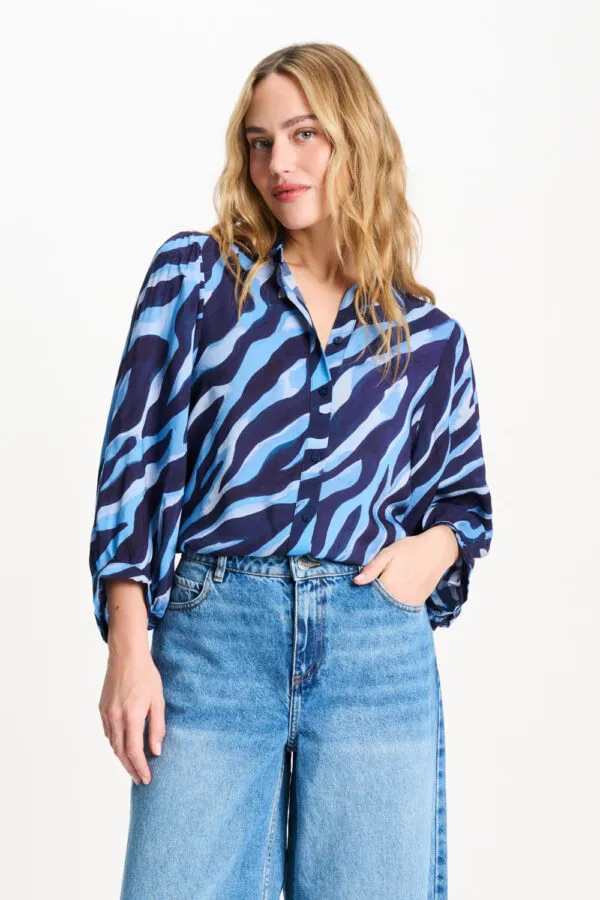 BLOUSE - Animal Blue - Blauw