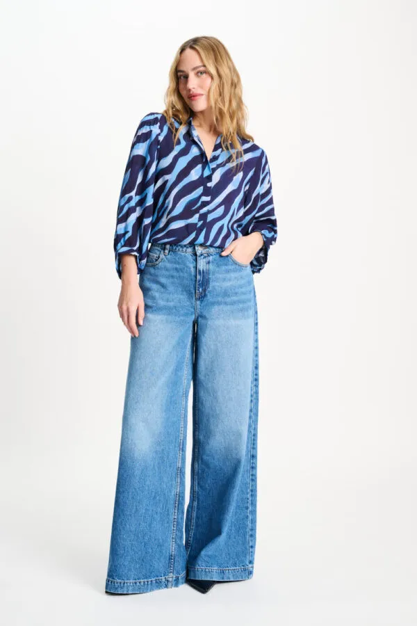 BLOUSE - Animal Blue - Blauw