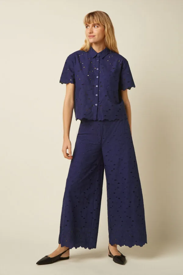 Evelina Blouse Brava Broderie - Beacon Blue