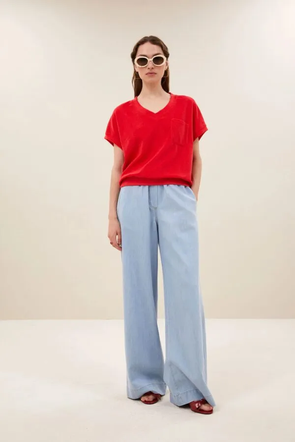 tyler slub top - Rood