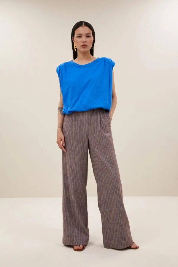 benji melange stripe pants - Bruin