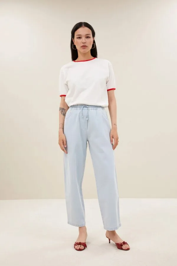 sol bleached denim pants - Denim