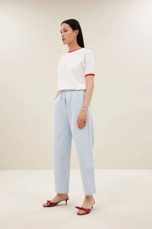sol bleached denim pants - Denim