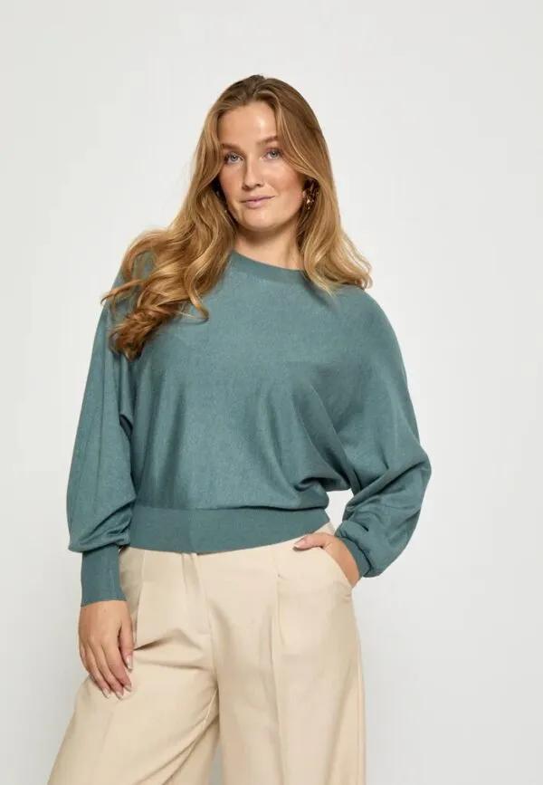 MSDana Bat Sleeve Knit Pullover - North Atlantic Melange