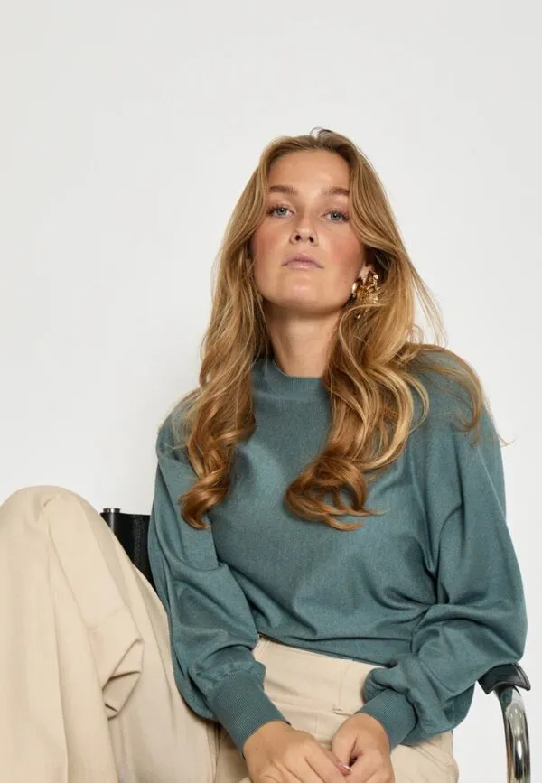 MSDana Bat Sleeve Knit Pullover - North Atlantic Melange