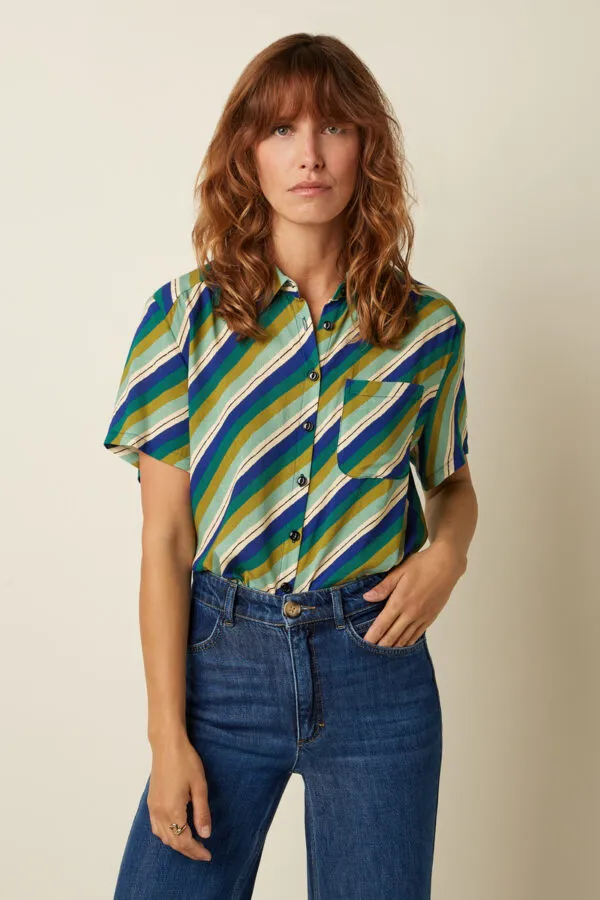 Evelina Blouse Cliff - Mazarine