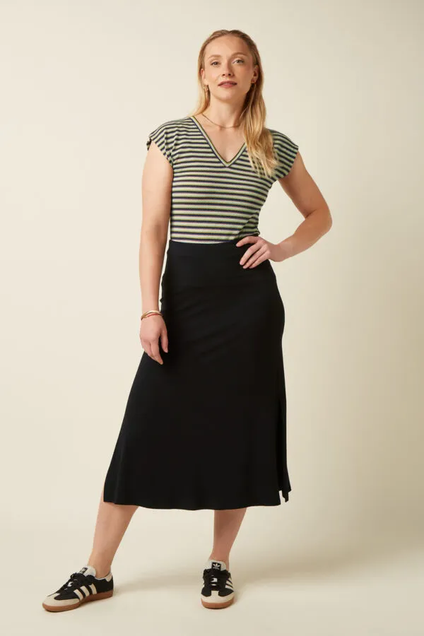Double V Top Beebop Stripe - Zwart