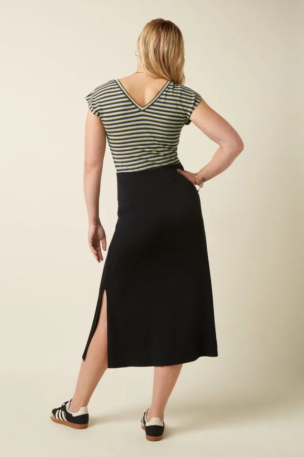 Double V Top Beebop Stripe - Zwart