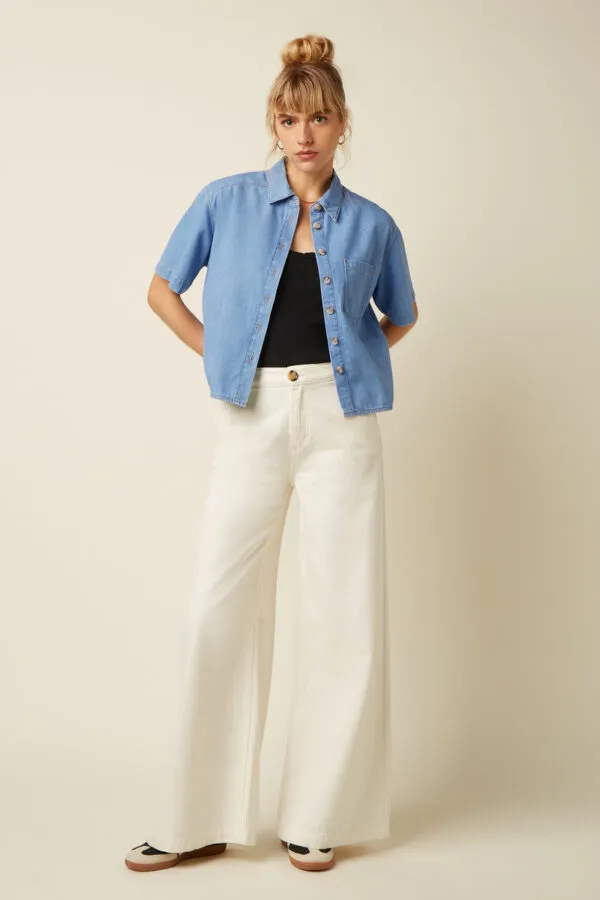Evalina Blouse Festa Light Denim - Blue Tint