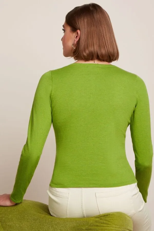 Cardi Roundneck Cocoon - Lichtgroen