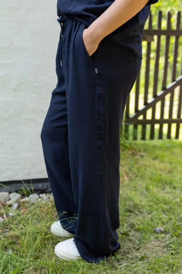 Danebreeze Modal Linen Pants - Navy