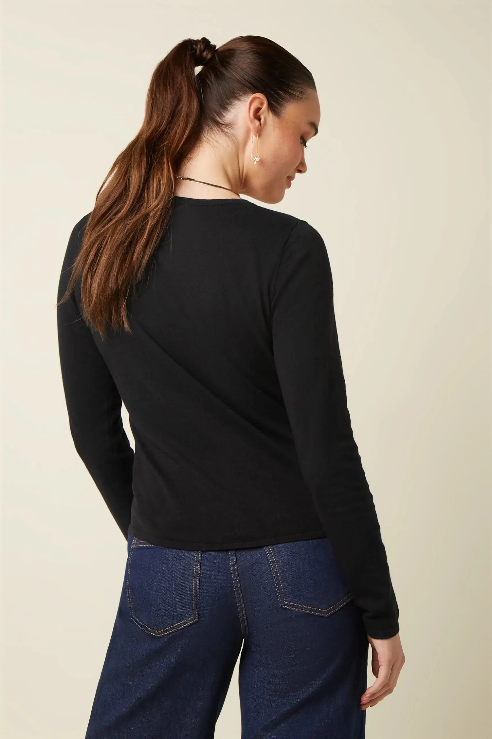 Cardi Roundneck Cocoon - Zwart - Afbeelding 5