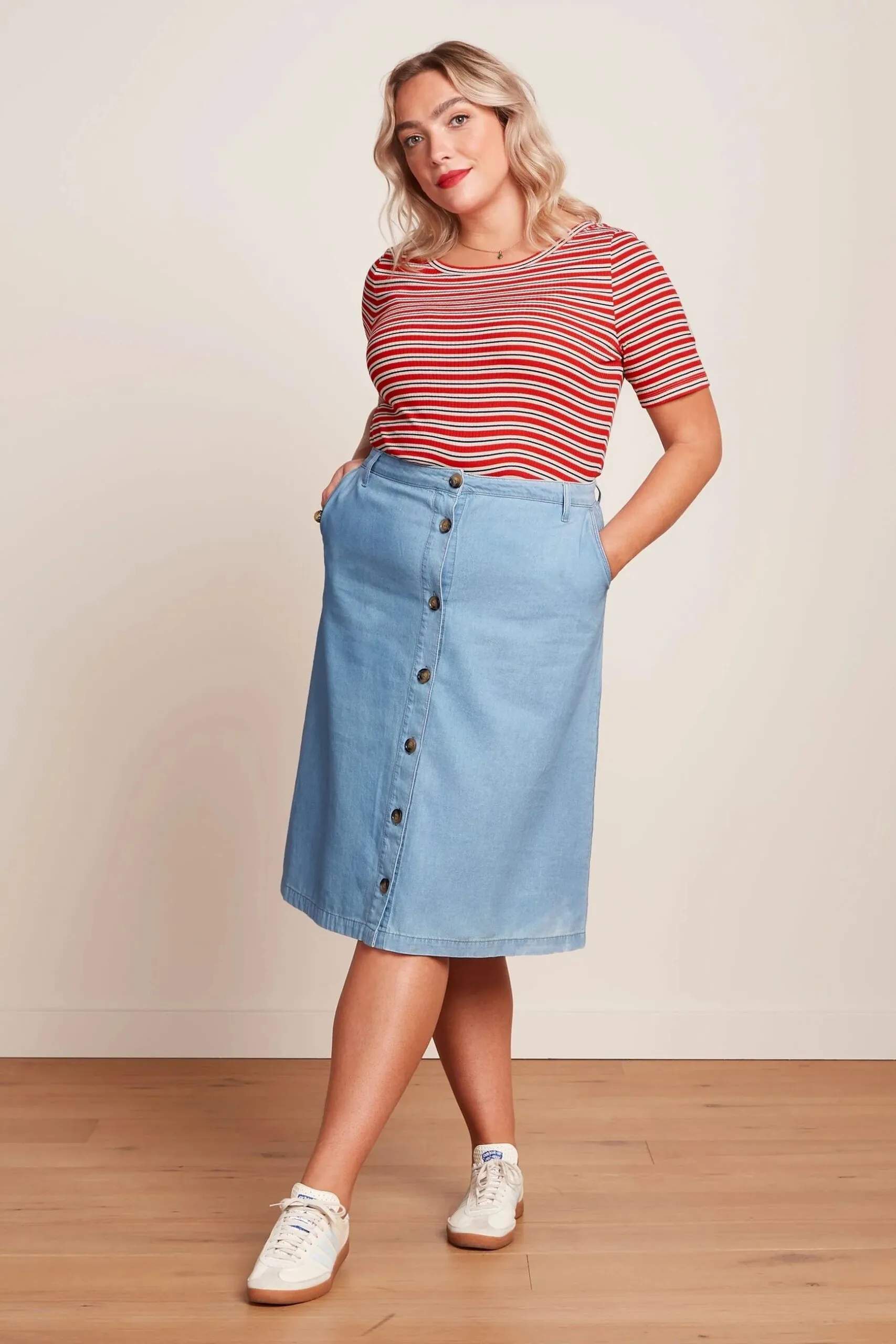 Marie Skirt Festa Light Denim - licht denim
