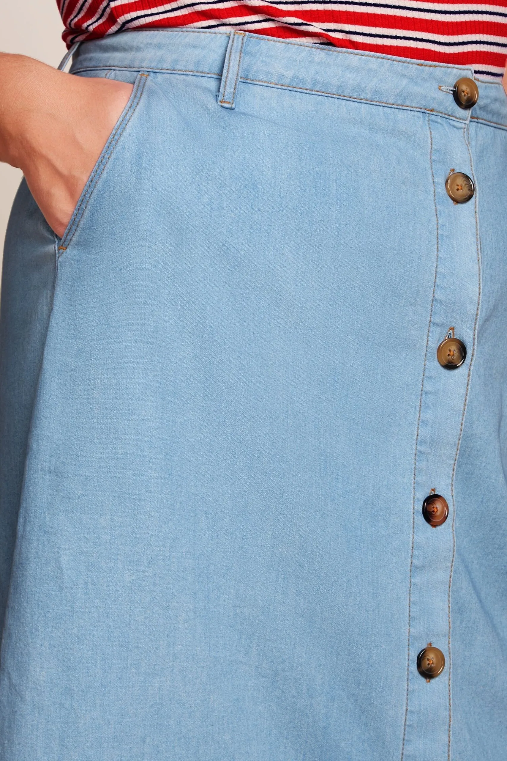 Marie Skirt Festa Light Denim - licht denim - Afbeelding 3