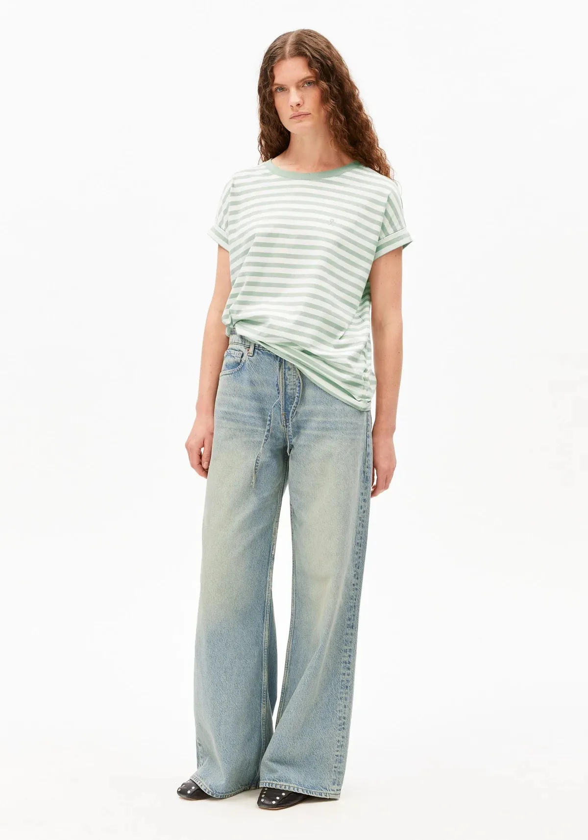 IDAARA STRIPES T-SHIRT - Lichtgroen - Afbeelding 5