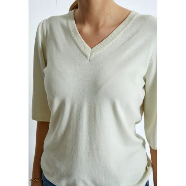 PCGlenda Short Sleeve Knit - Off white