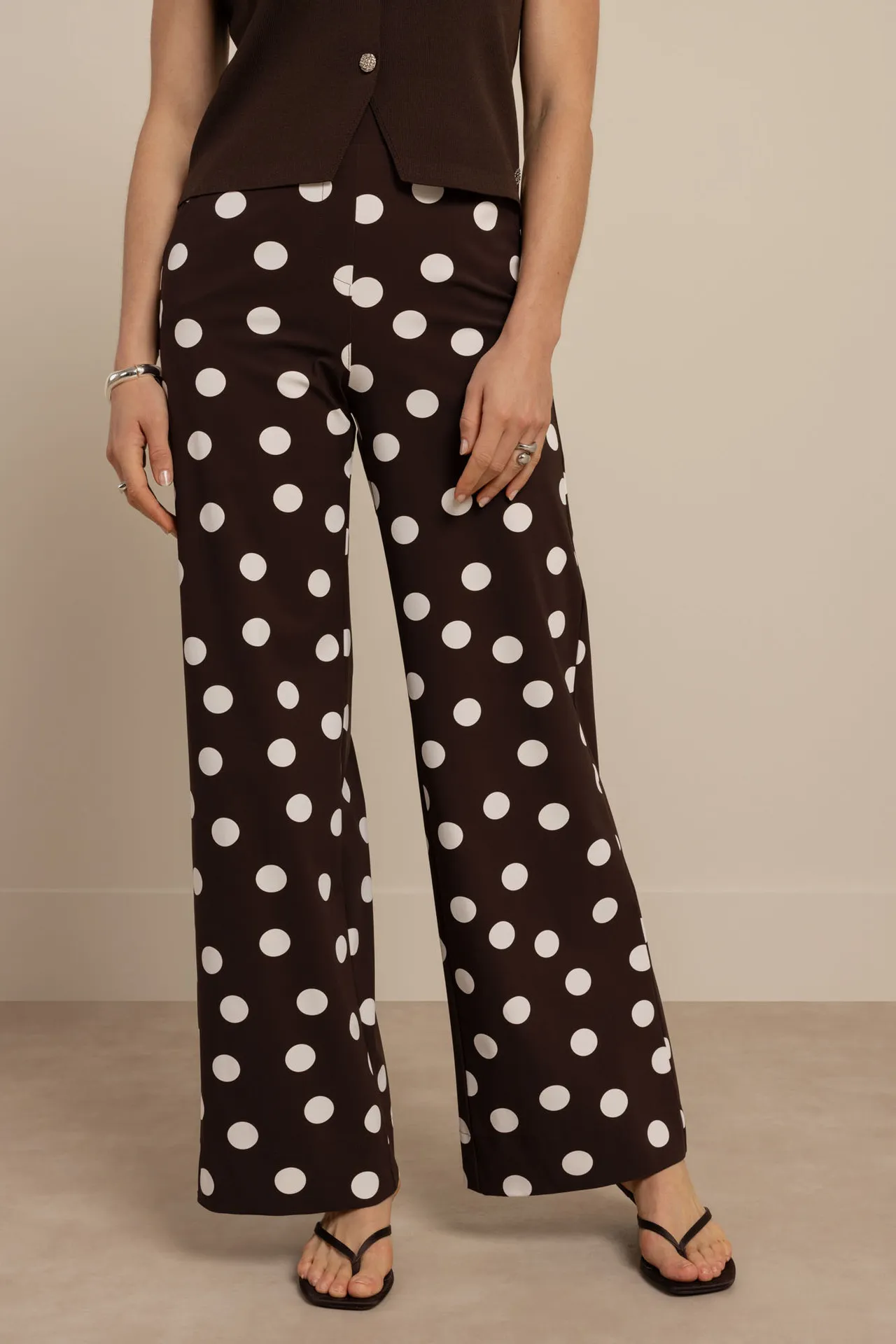 Lexie dot trousers - Espresso/Ecru