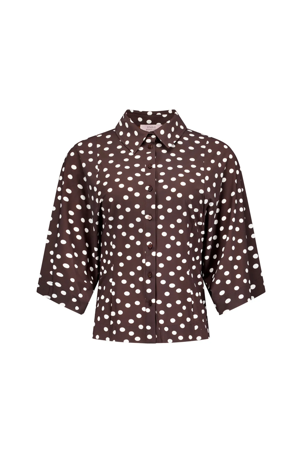 Fabienne dot blouse - Espresso/Ecru - Afbeelding 6