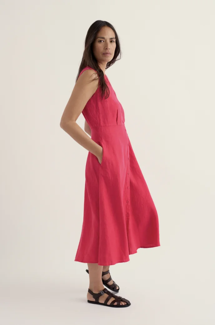 Sleeveless Carved Wood Dress Regular - bordeaux rood - Afbeelding 3