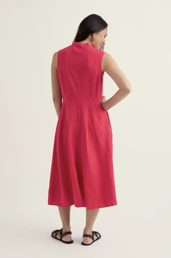 Sleeveless Carved Wood Dress Regular - bordeaux rood - Afbeelding 4