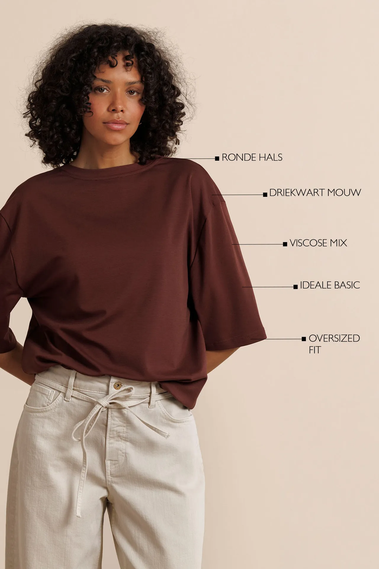 Fiore t-shirt - Chestnut - Afbeelding 4