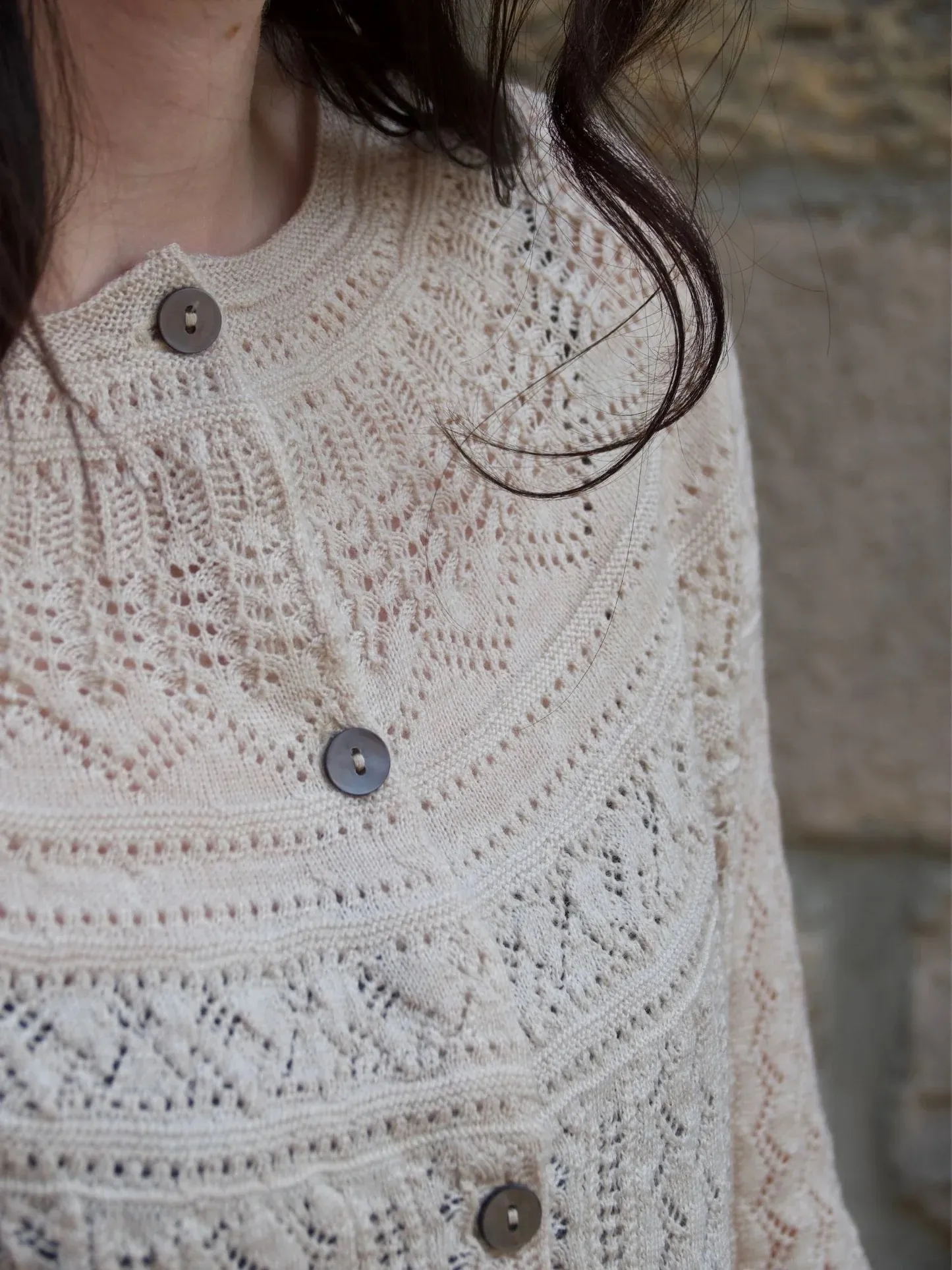 Vaila Lace Cardigan - Oat - Afbeelding 2