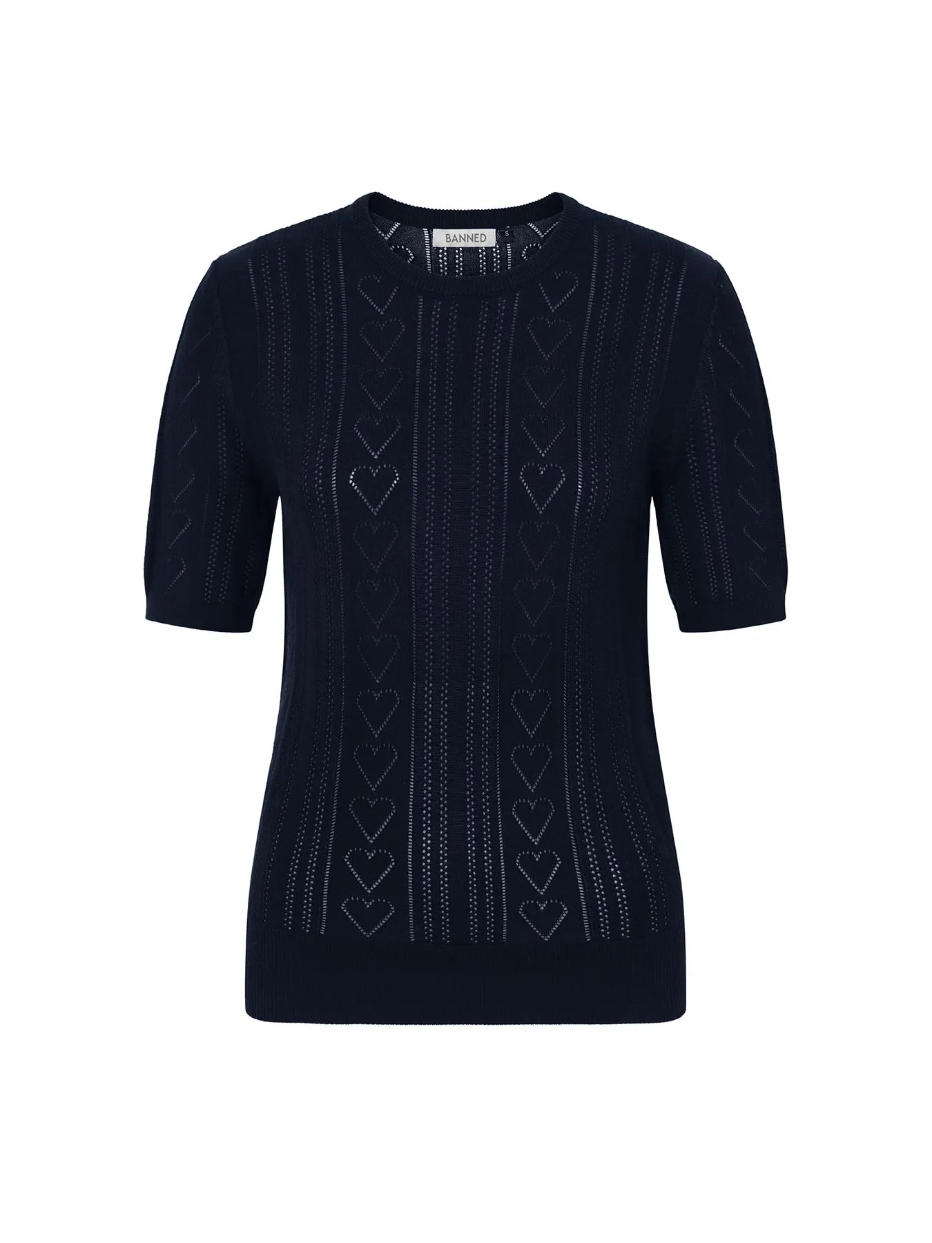 50s Ruby Heart Jumper - Navy
