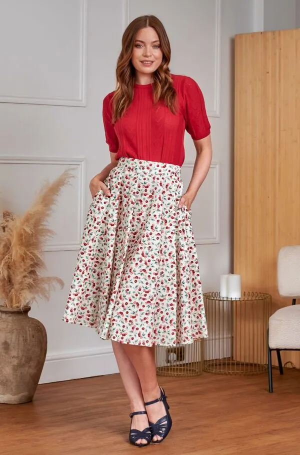 50s Ruby Heart Jumper - Rood