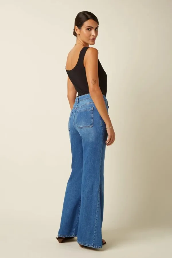 Jimmy Bell Bottom Pants Stone Denim - Blue Tint