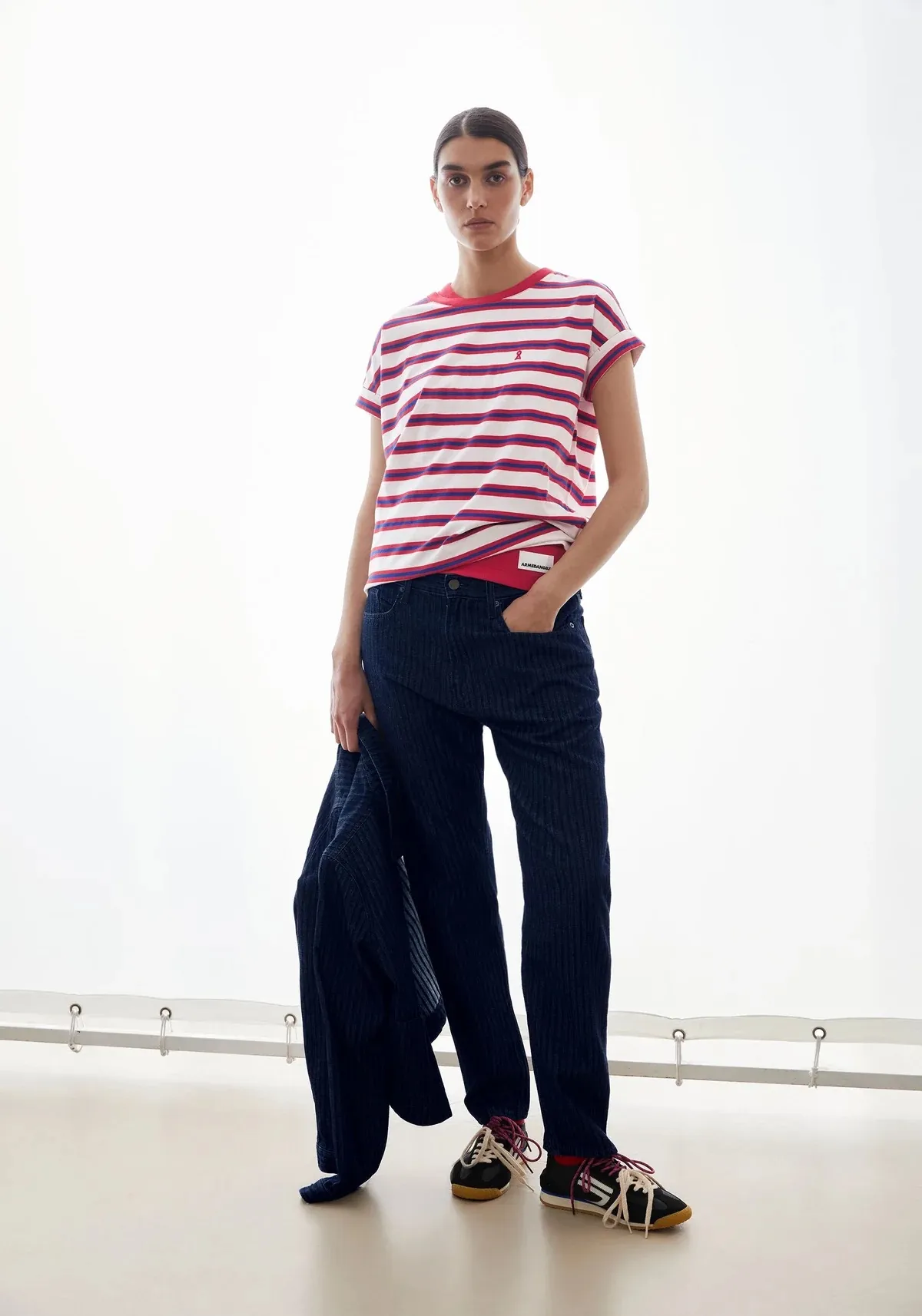 IDAARA STRIPES T-SHIRT - Rood - Afbeelding 4