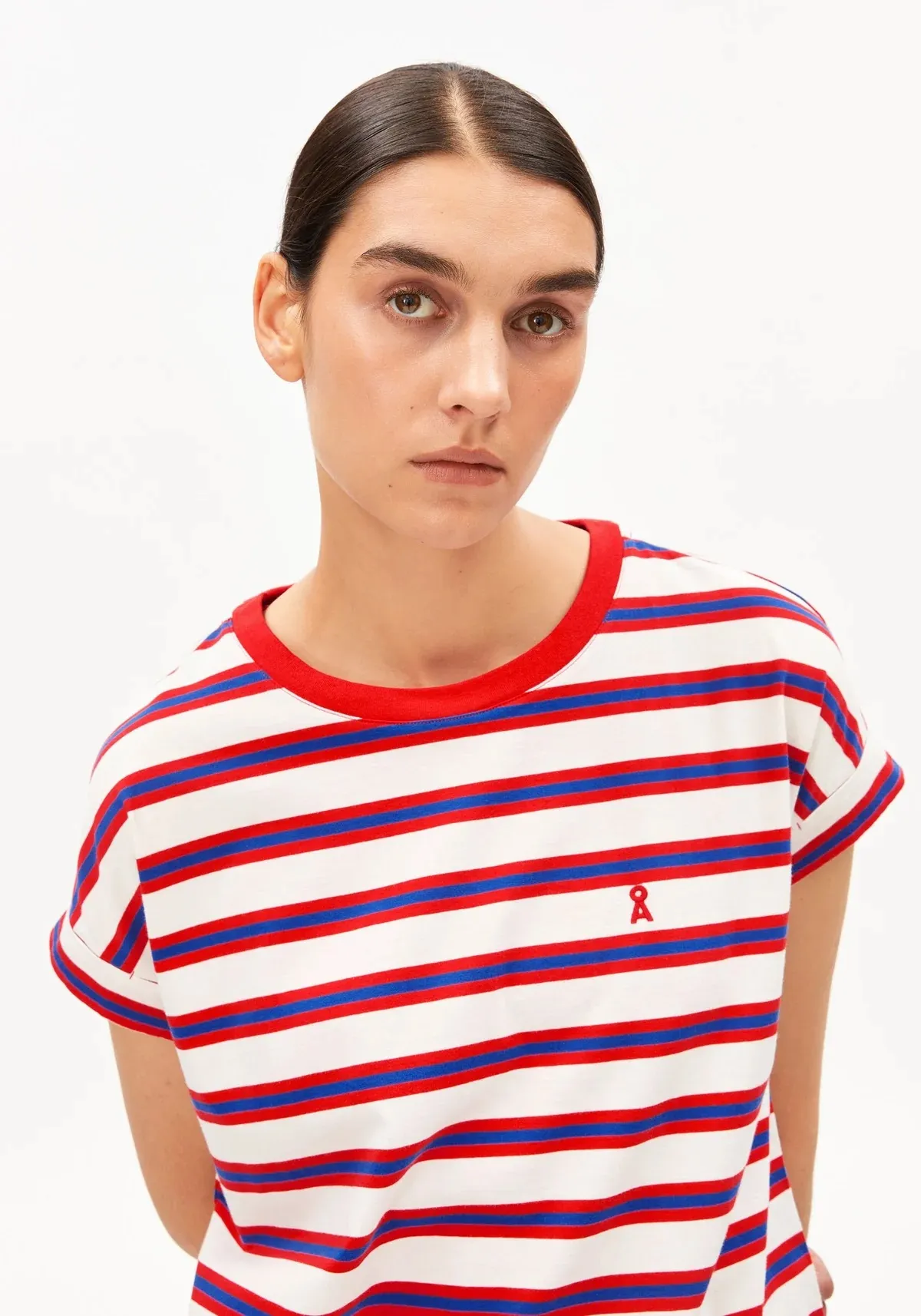 IDAARA STRIPES T-SHIRT - Rood - Afbeelding 5