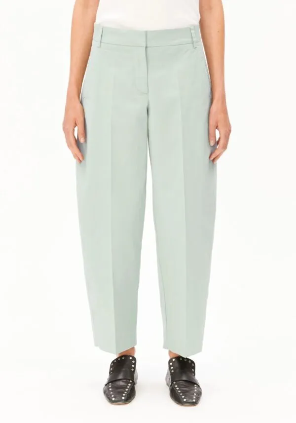 BARREL LEG TWILL PANT - Lichtgroen