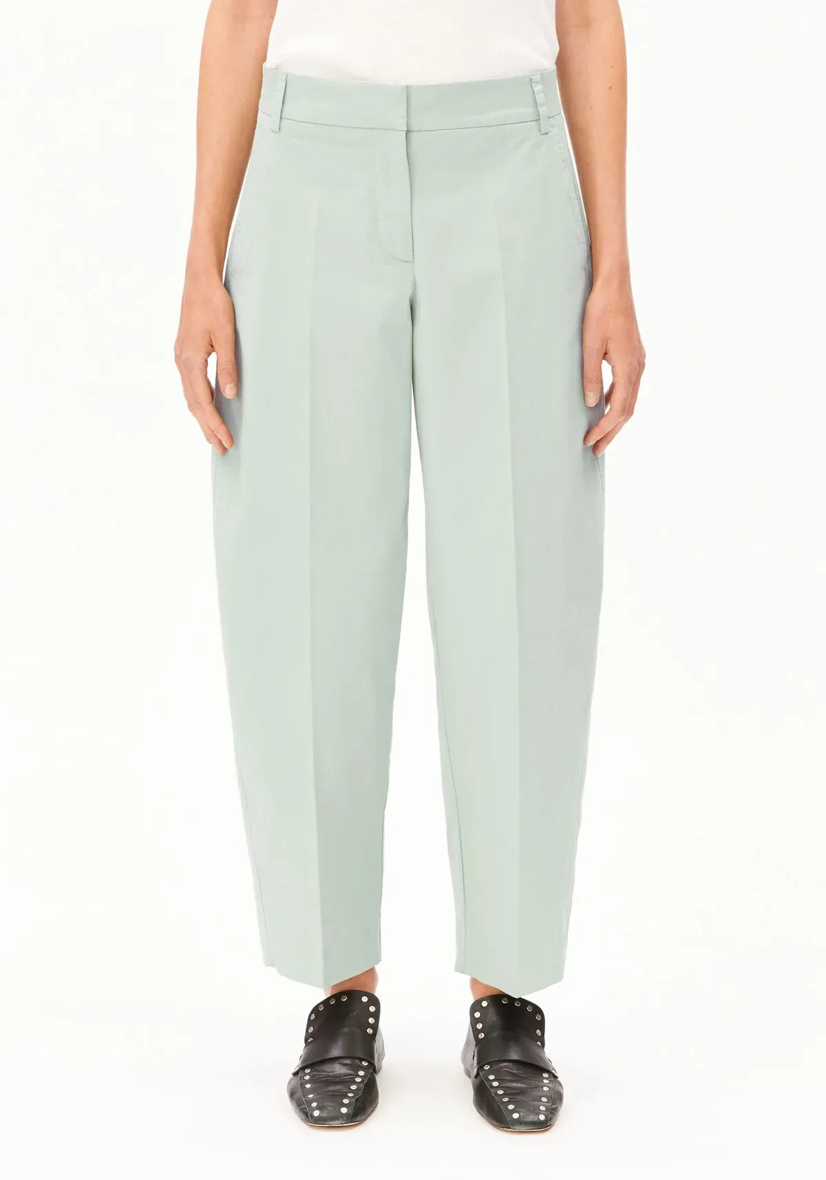 BARREL LEG TWILL PANT - Lichtgroen
