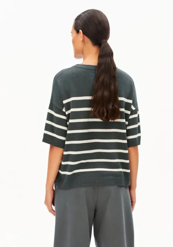 STRIPE LINEN BLEND SWEATER - print streep