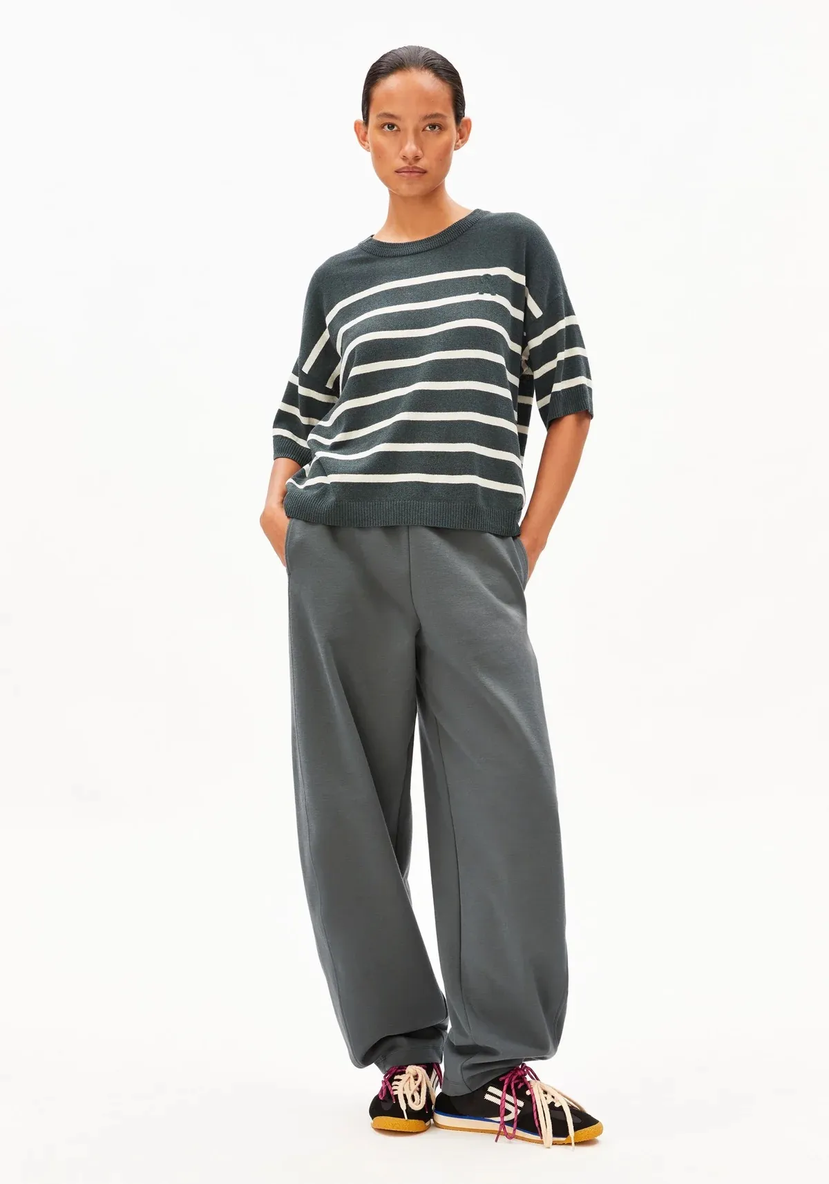 STRIPE LINEN BLEND SWEATER - print streep - Afbeelding 3